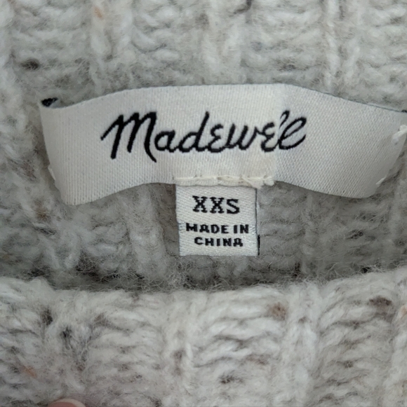 100% Wool Madewell Cream Knit Sweater - Picture 2 of 3